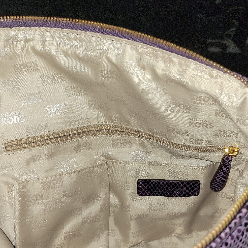 Michael Kors Purple Snake Print Tote - Picture 10 of 12